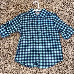 Navy and light blue button up